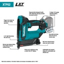 MAKITA XTP02Z 18V LXT® Lithium‑Ion Cordless 1‑3/8" Pin Nailer, 23 Ga., Tool Only