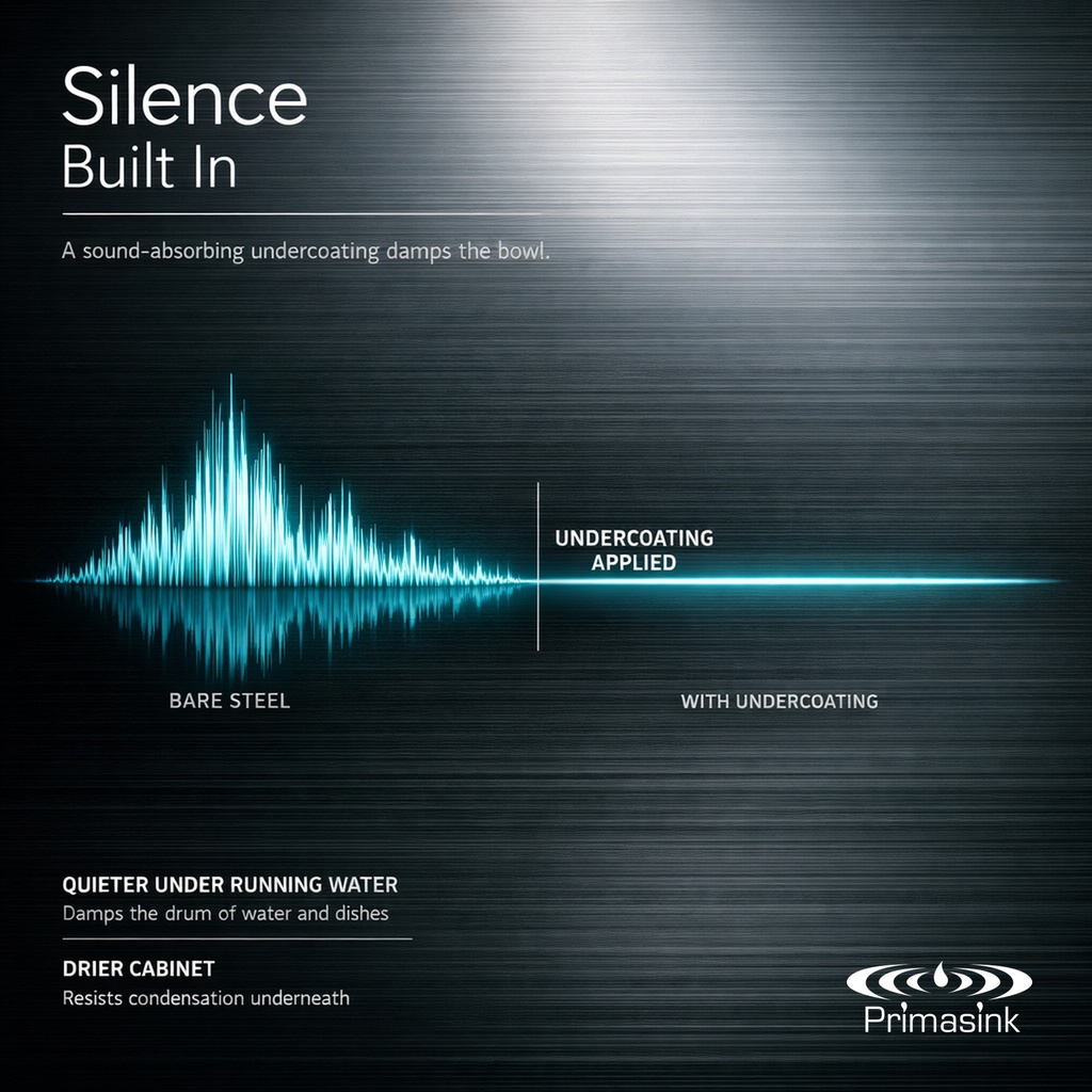 PrimaSink silence built in - sound-absorbing undercoating
