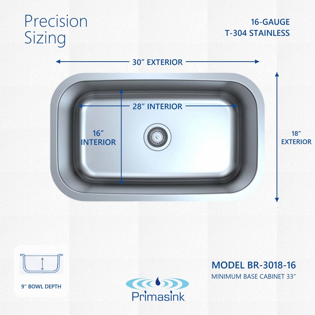 BR-3018-16 precision sizing - dimensions