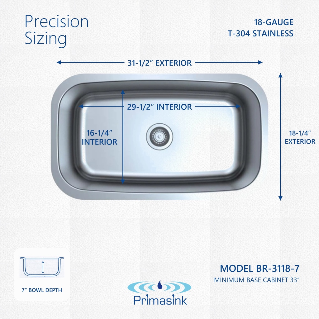 BR-3118-7 precision sizing - dimensions