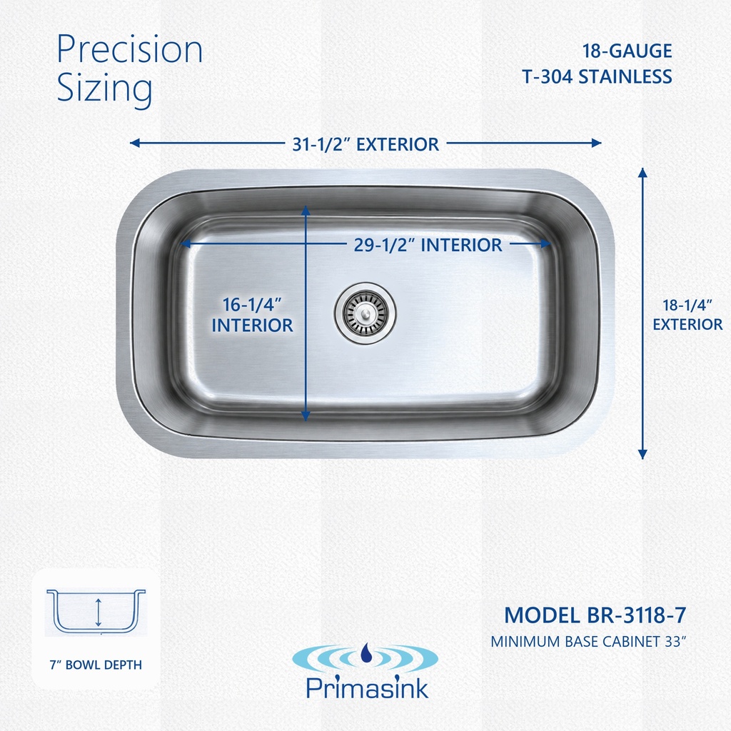 BR-3118-7 precision sizing - dimensions
