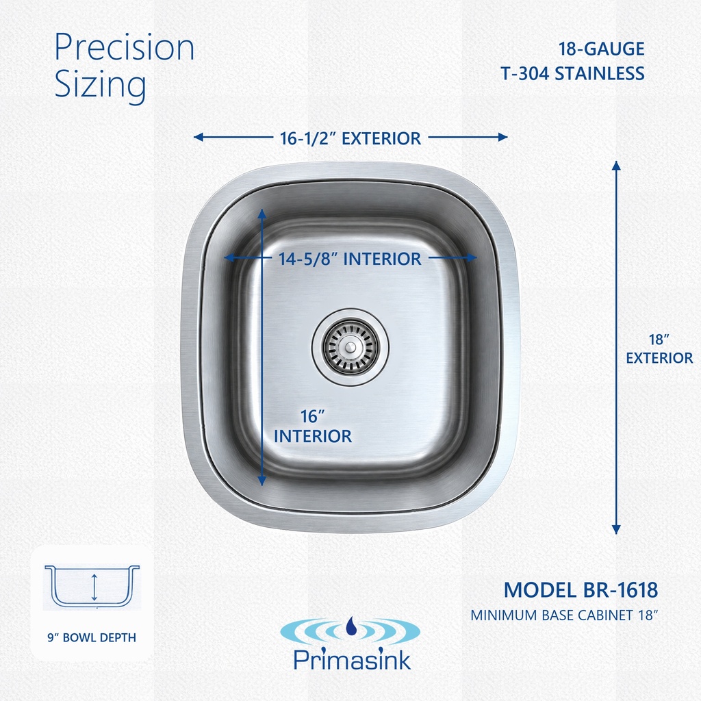 BR-1618 precision sizing - dimensions