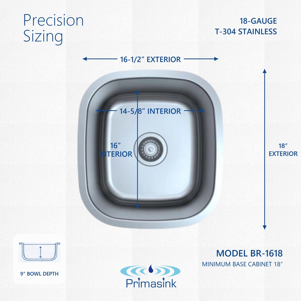 BR-1618 precision sizing - dimensions
