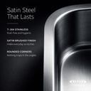 BR-1618 satin steel - T-304, brushed finish, rounded corners