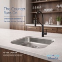 BR-1618 seamless undermount - the counter runs on
