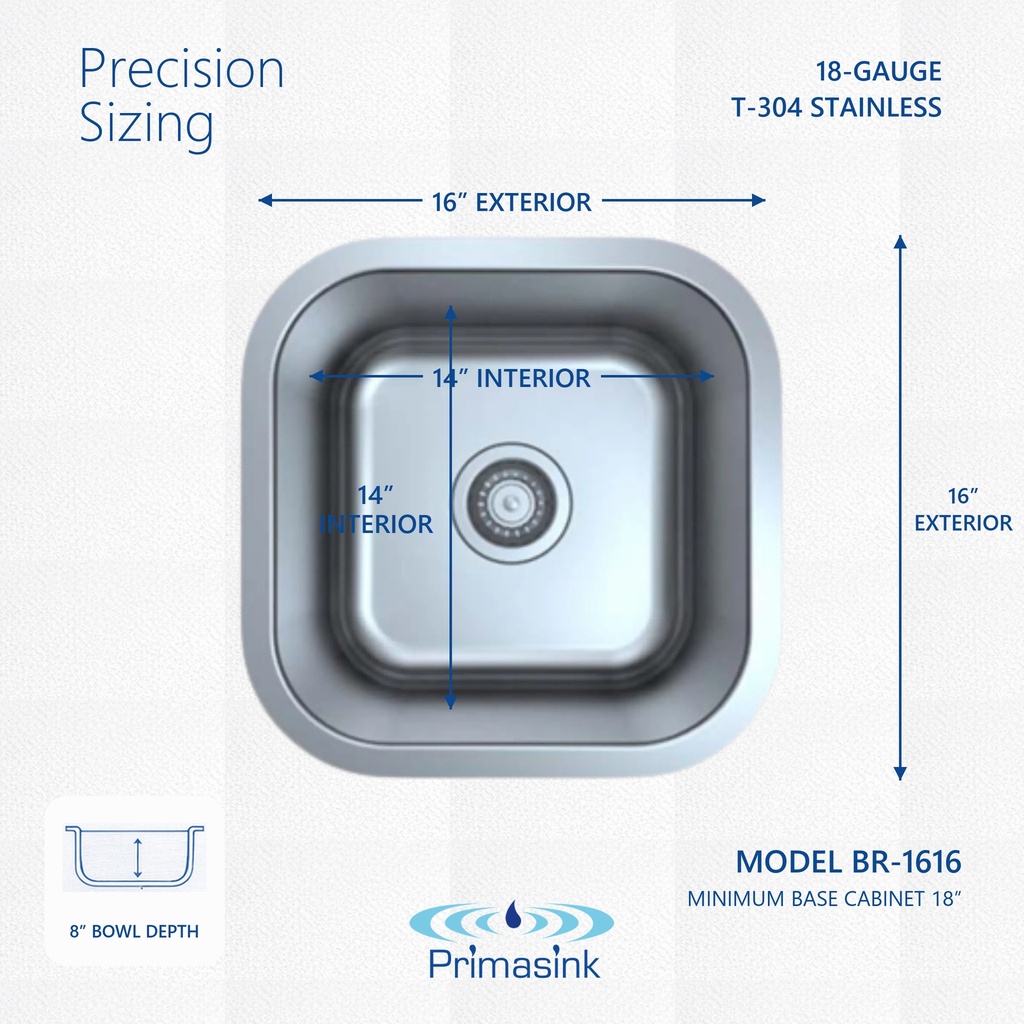 BR-1616 precision sizing - dimensions