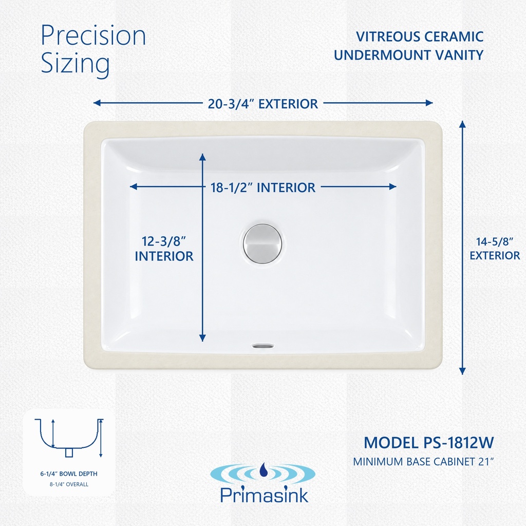 PS-1812W precision sizing - dimensions