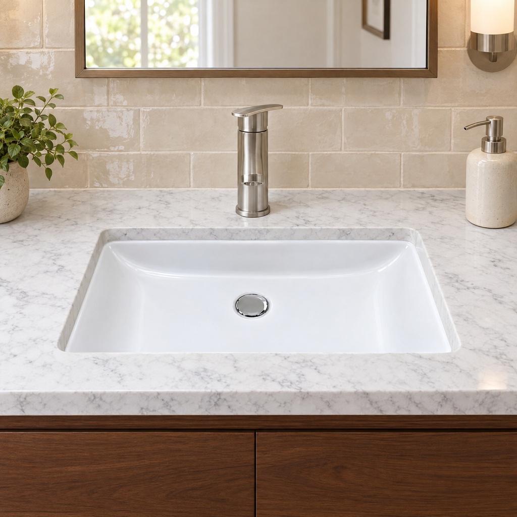 BR-206W installed in a bathroom vanity