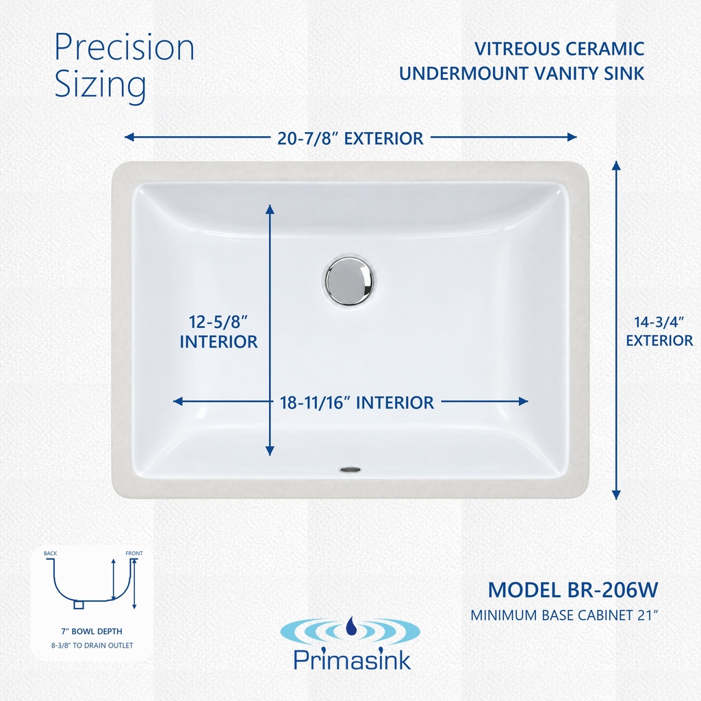 BR-206W precision sizing - dimensions
