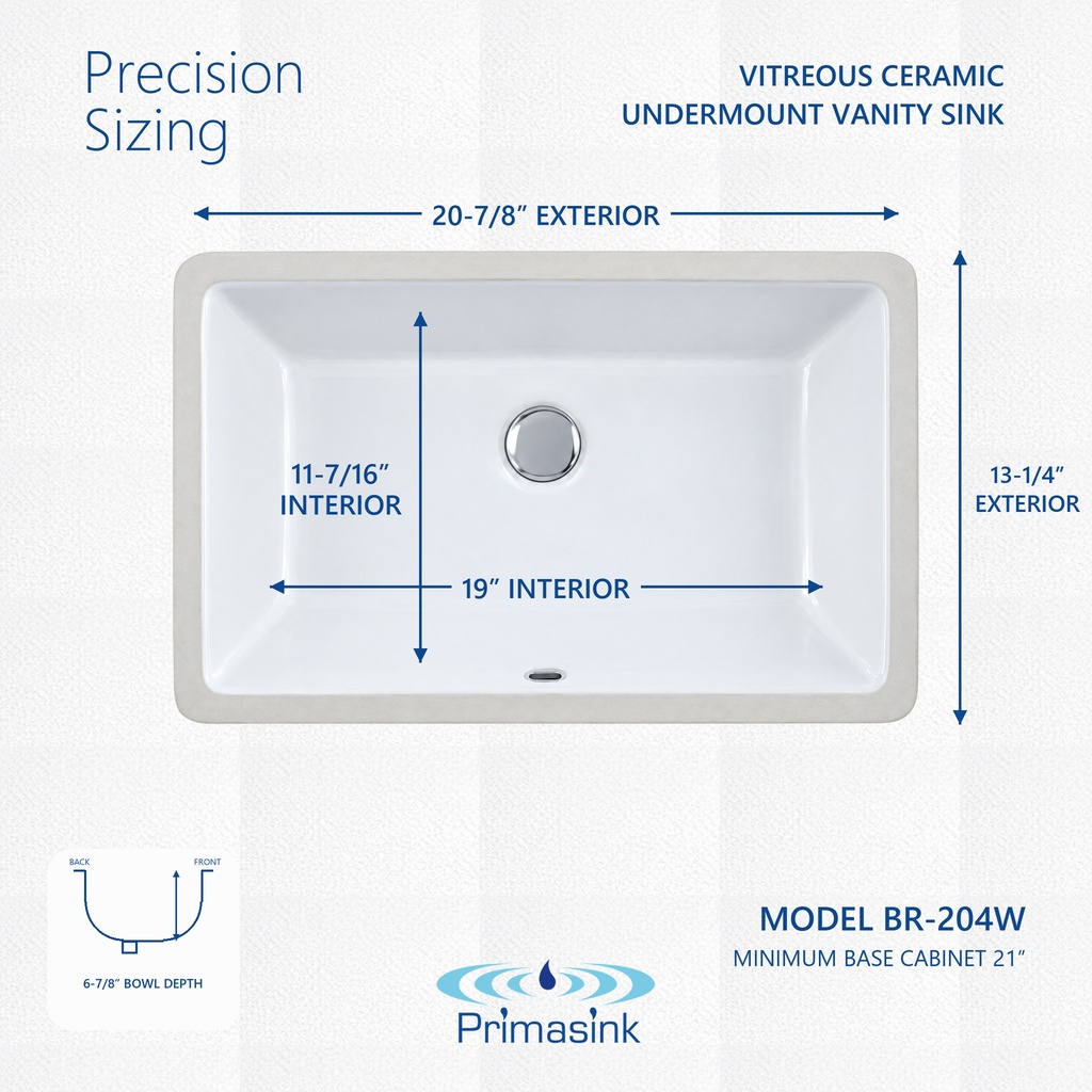 BR-204W precision sizing - dimensions