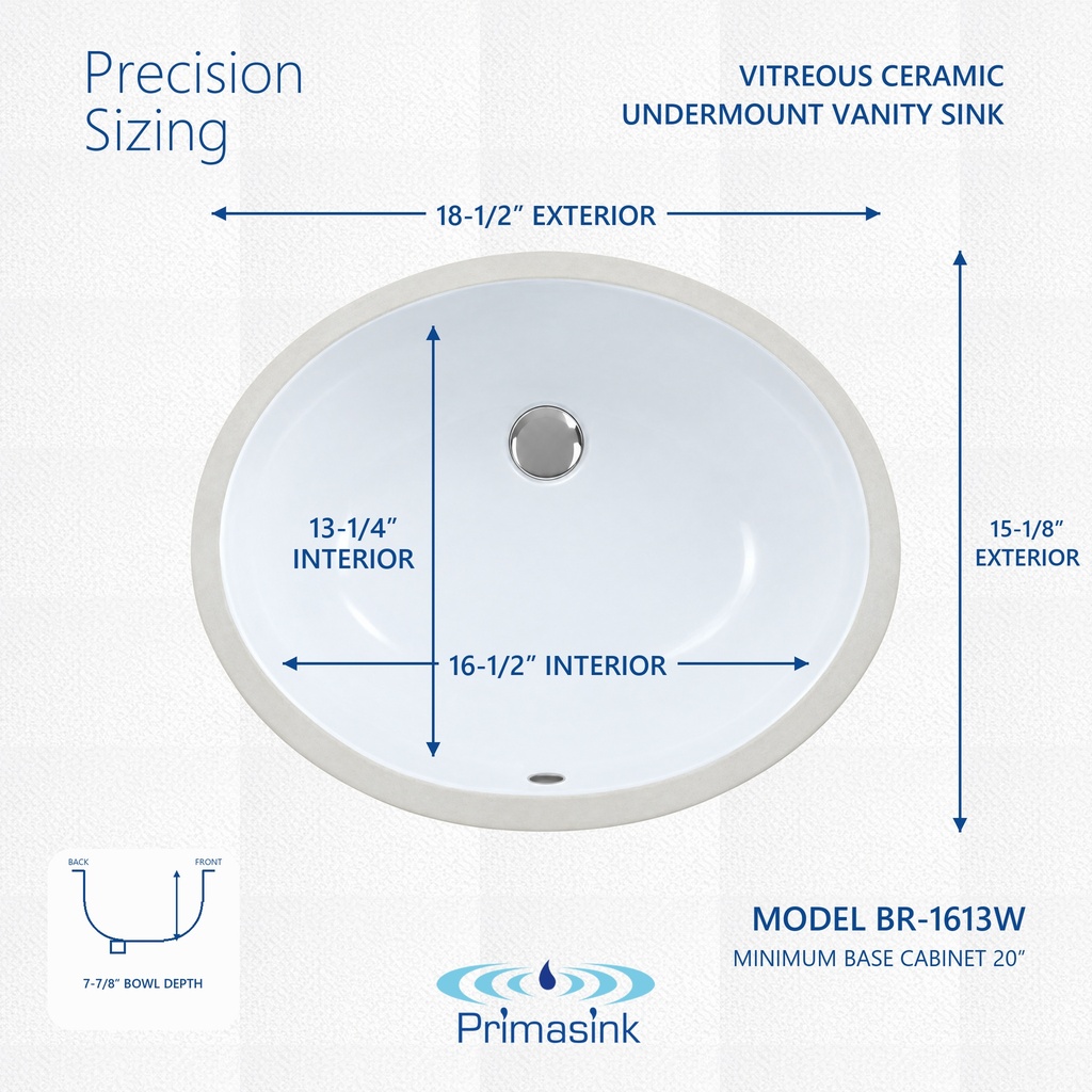 BR-1613W precision sizing - dimensions