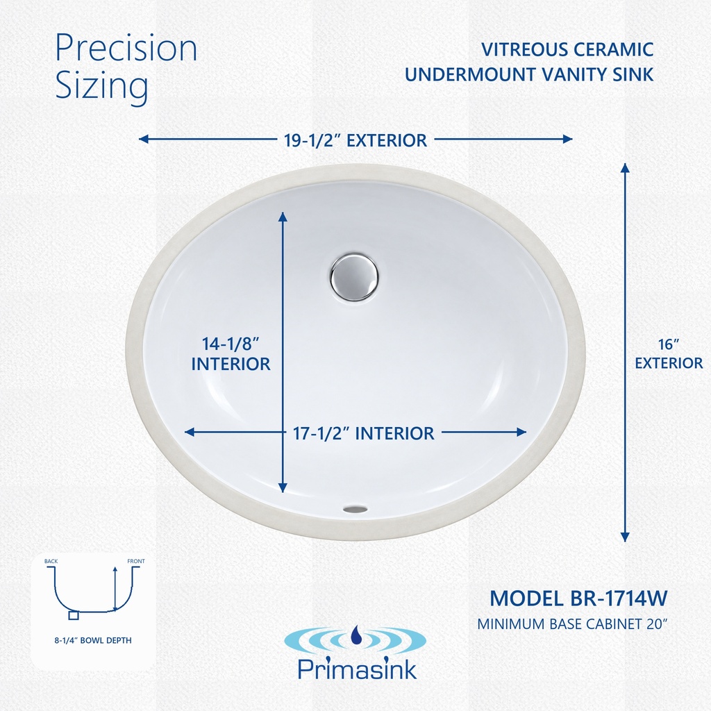 BR-1714W precision sizing - dimensions