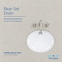 BR1613ADA rear-set drain - centered, rear-set drain