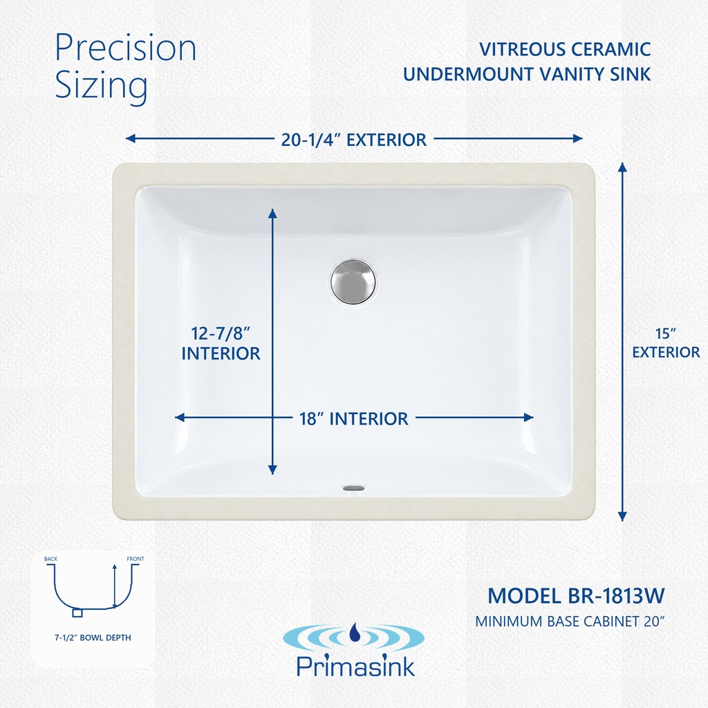 BR-1813W precision sizing - dimensions