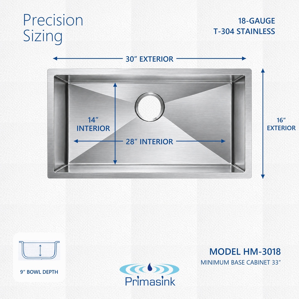 HM-3018 precision sizing - dimensions