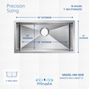 HM-3018 precision sizing - dimensions