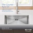 HM-3018 seamless undermount - the counter runs on