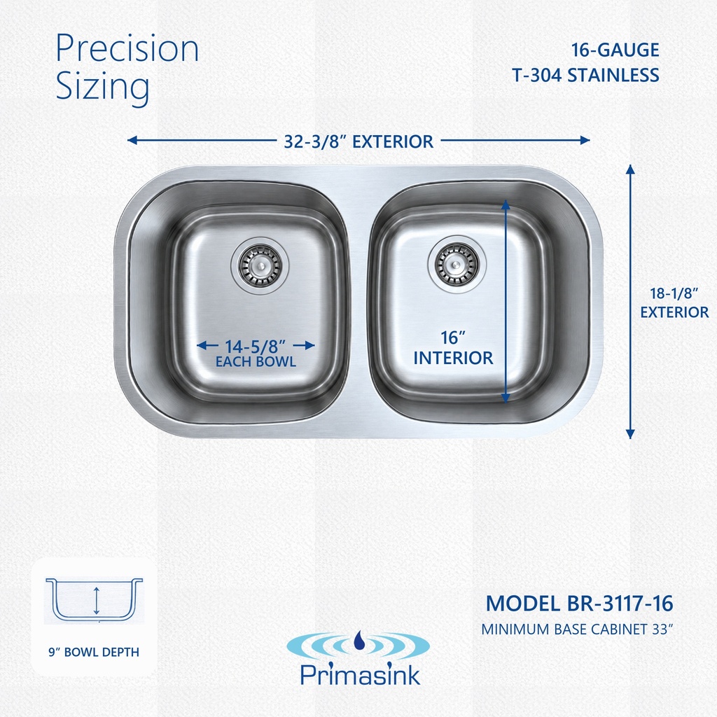 BR-3117-16 precision sizing - dimensions