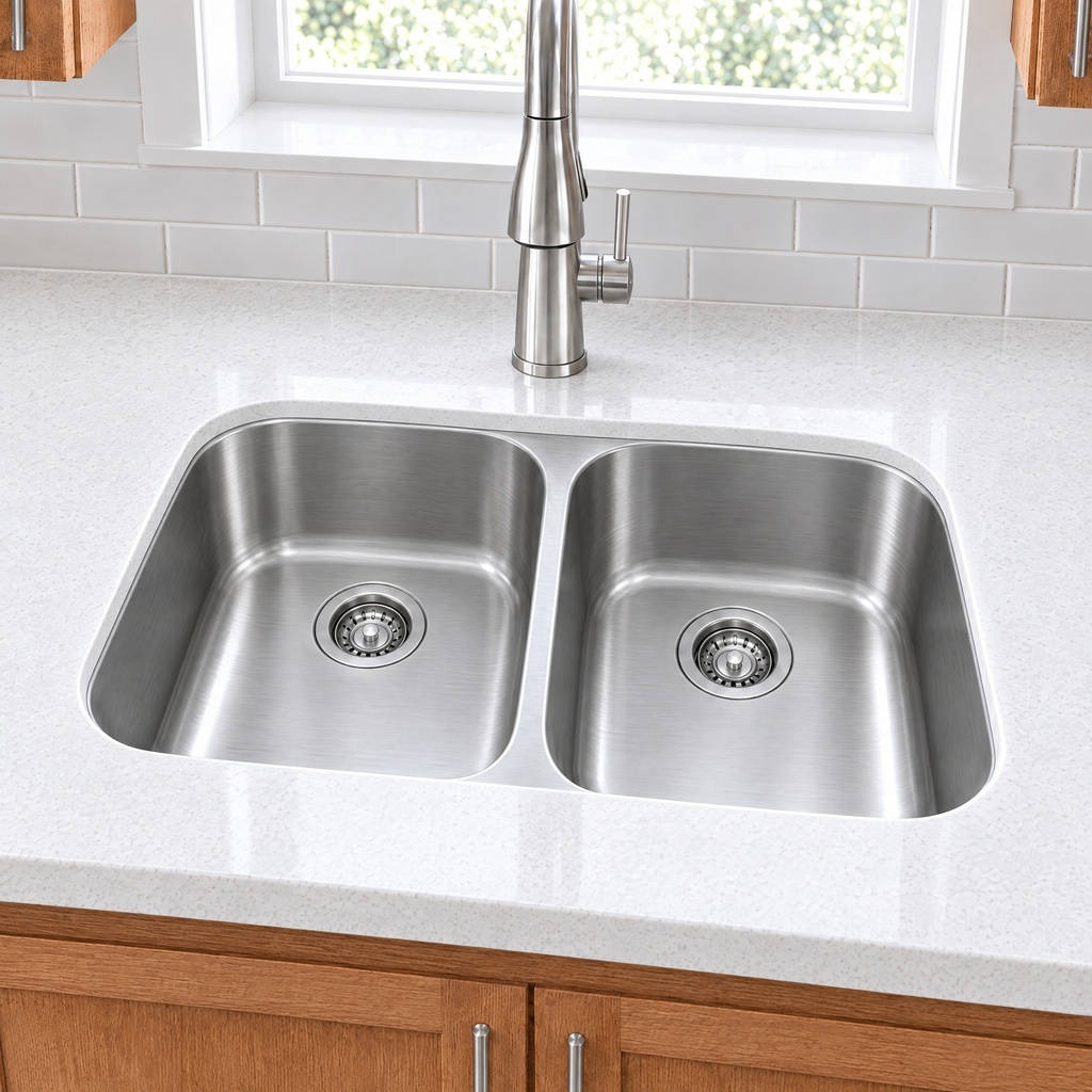 BR-3117-16 double bowl depth - angled view