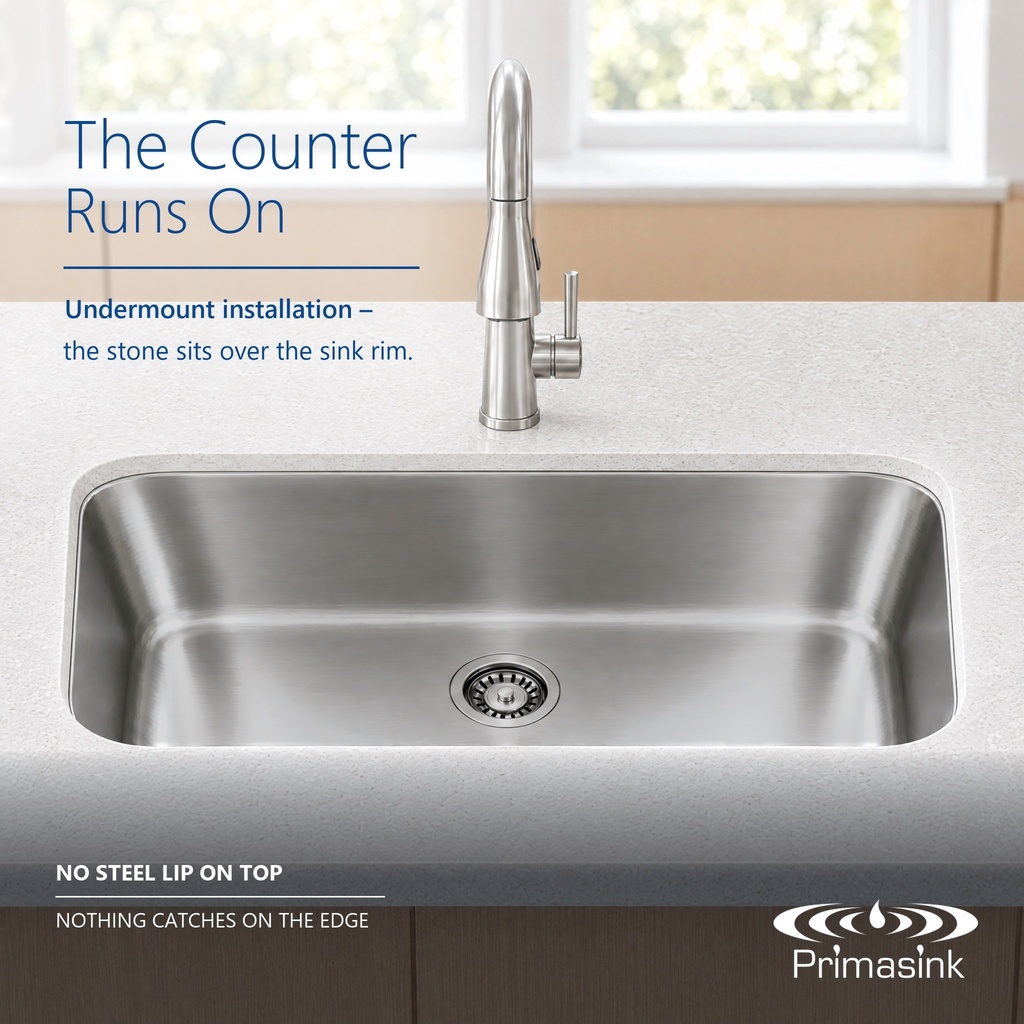 BR-3018-8 seamless undermount - the counter runs on