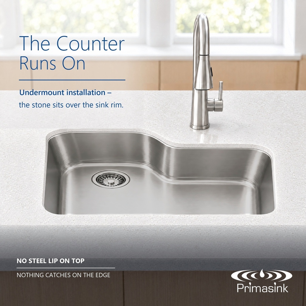 BR-3221 seamless undermount - the counter runs on
