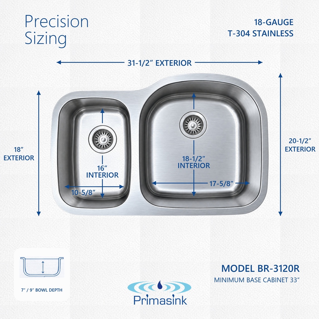 BR-3120R precision sizing - dimensions