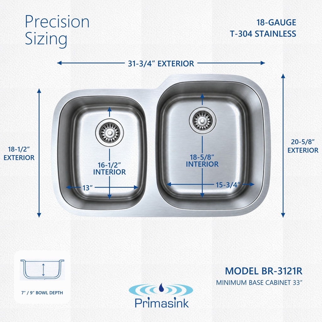 BR-3121R precision sizing - dimensions