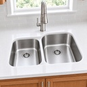 BR-3121R double bowl depth - angled view