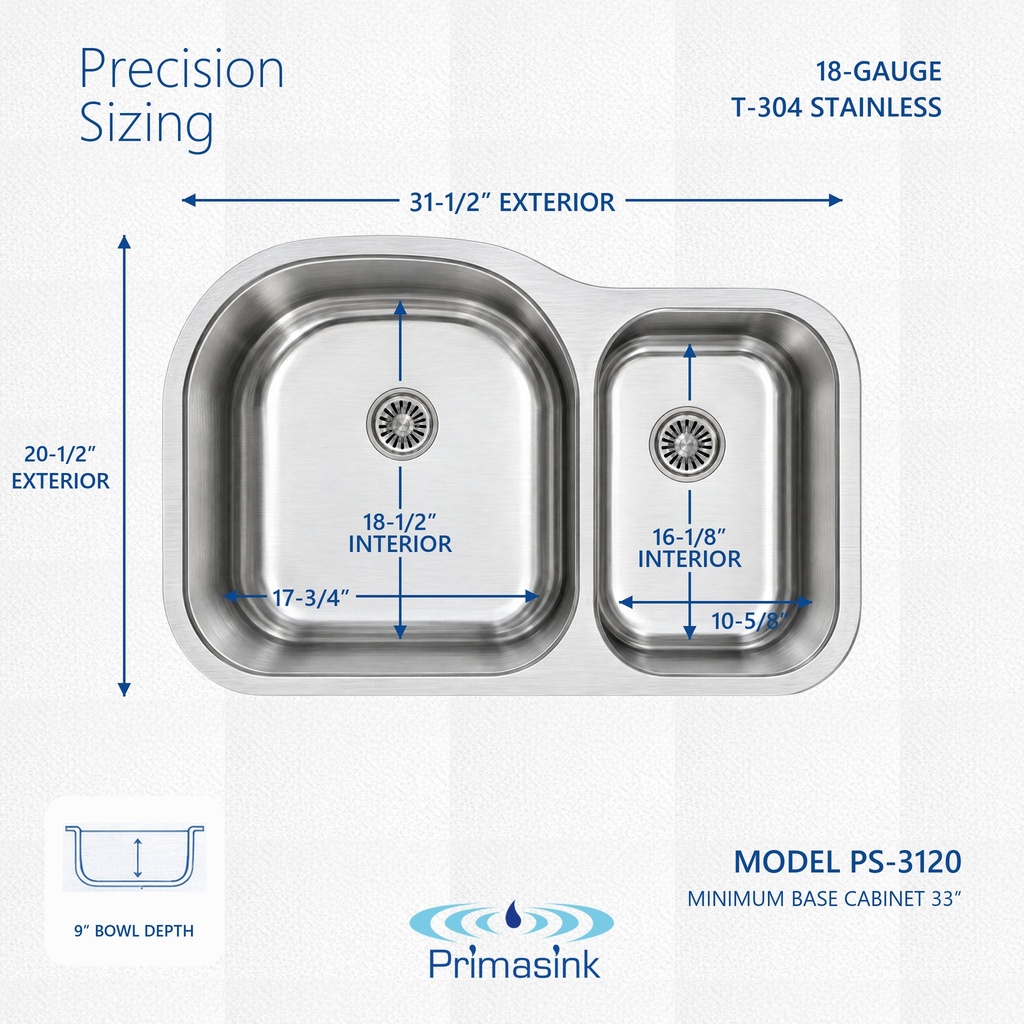 PS-3120 precision sizing - dimensions