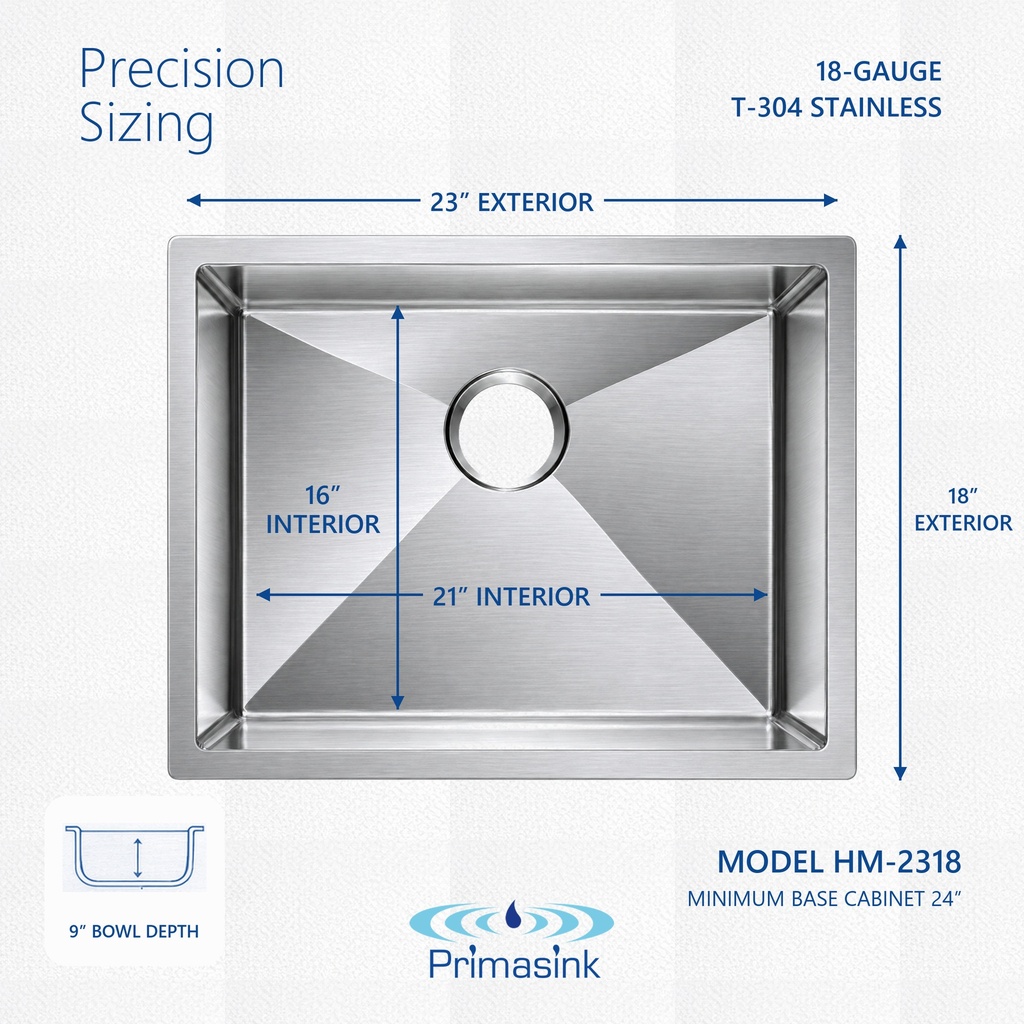 HM-2318 precision sizing - dimensions