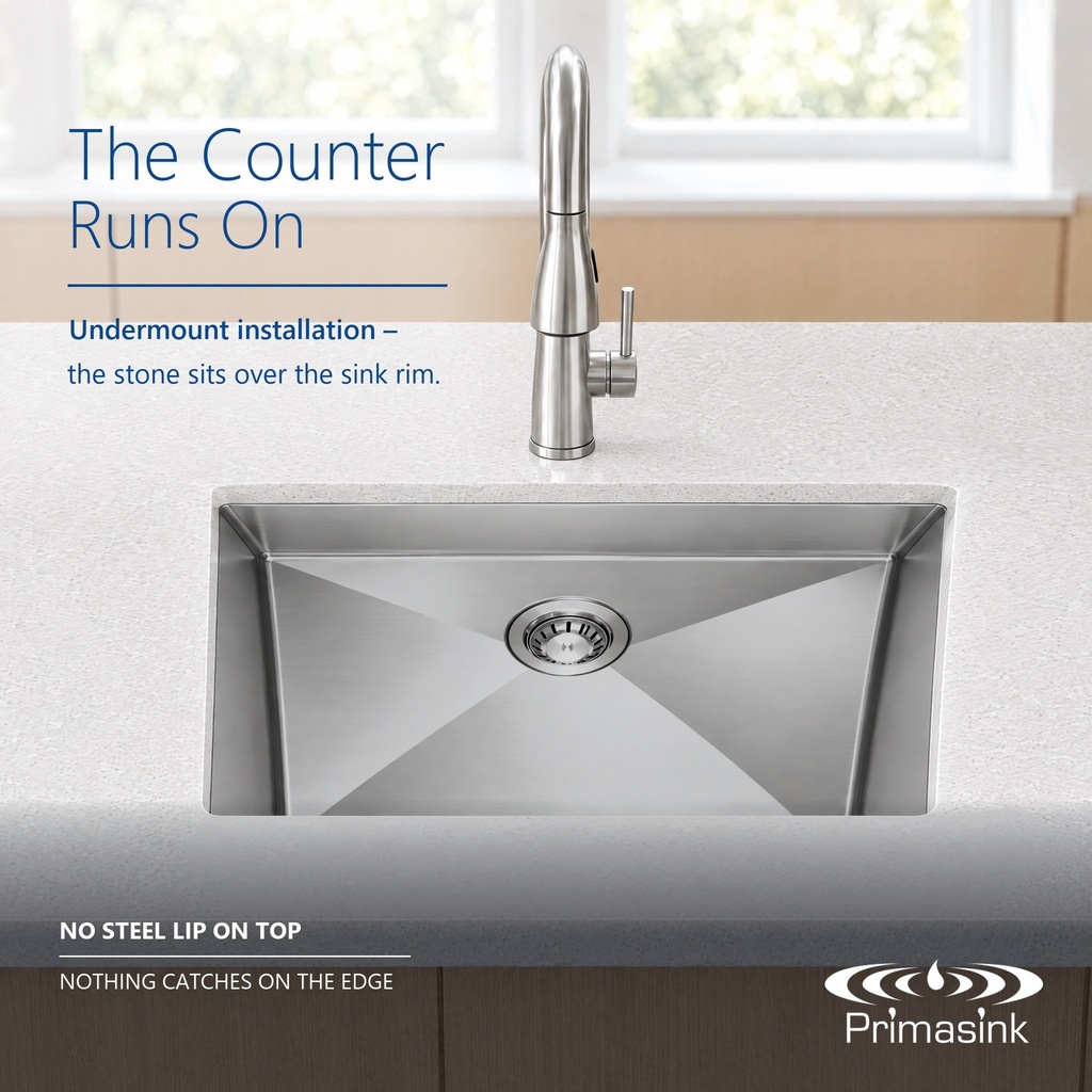 HM-2318 seamless undermount - the counter runs on