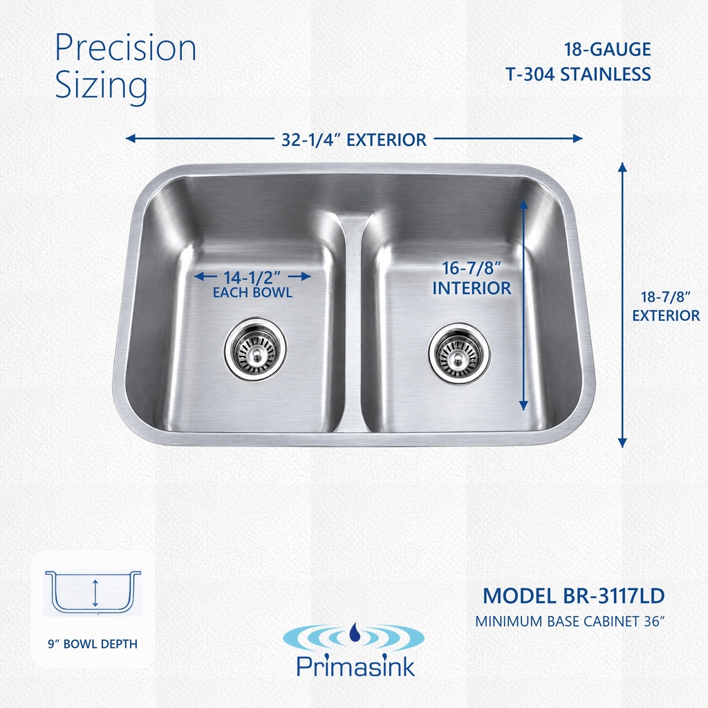 BR-3117LD precision sizing - dimensions