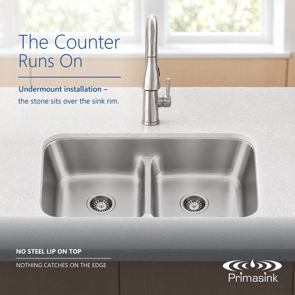 BR-3117LD seamless undermount - the counter runs on