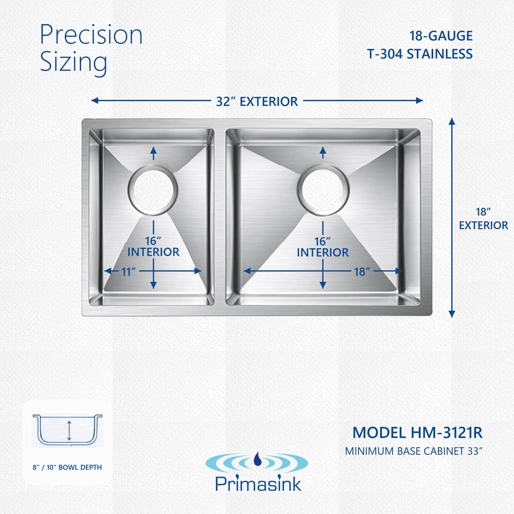 HM-3121R precision sizing - dimensions