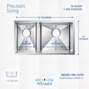 HM-3121R precision sizing - dimensions