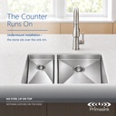 HM-3121R seamless undermount - the counter runs on