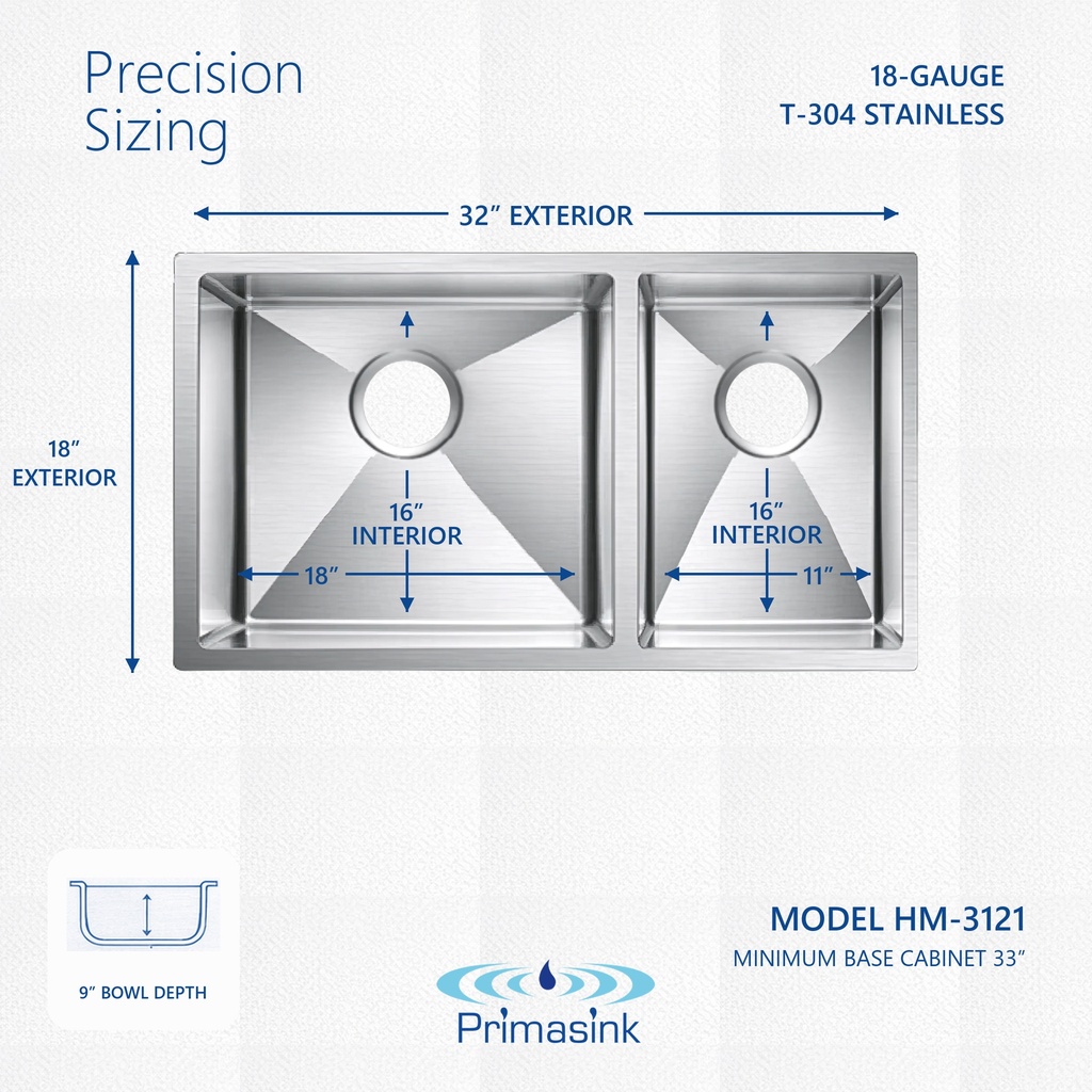 HM-3121 precision sizing - dimensions