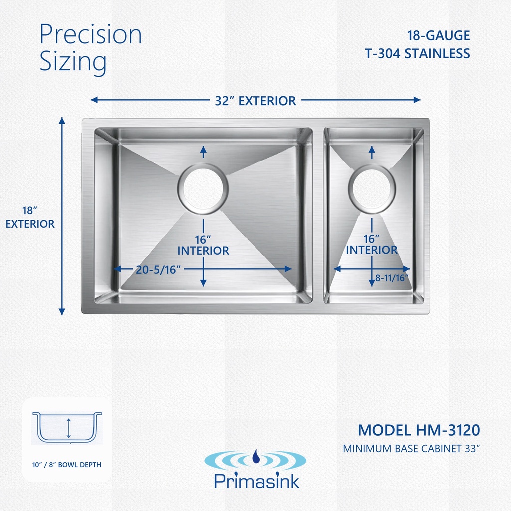 HM-3120 precision sizing - dimensions