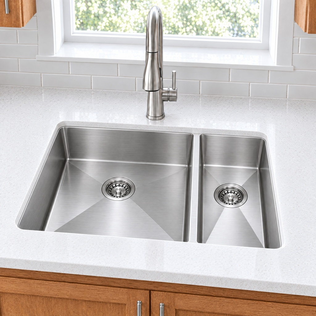 HM-3120 double bowl depth - angled view