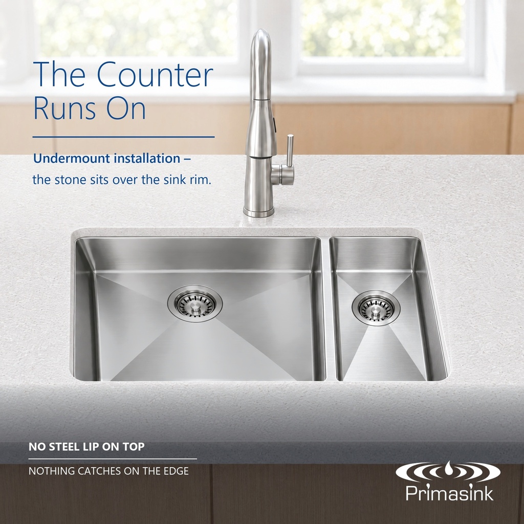 HM-3120 seamless undermount - the counter runs on