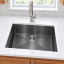 HM3018-BLACK single bowl depth - angled view