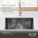 HM3018-BLACK seamless undermount - the counter runs on