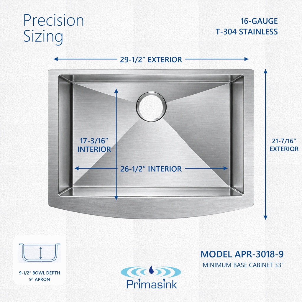 APR-3018-9 precision sizing - dimensions