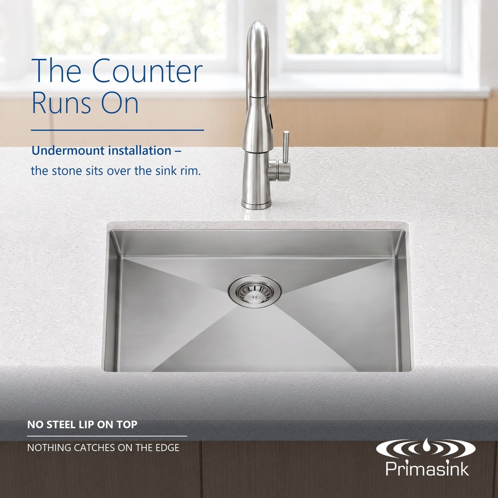 HM-2318ADA seamless undermount - the counter runs on