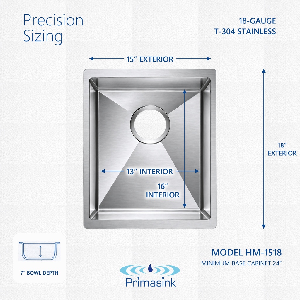 HM-1518 precision sizing - dimensions