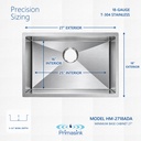 HM-2718ADA precision sizing - dimensions