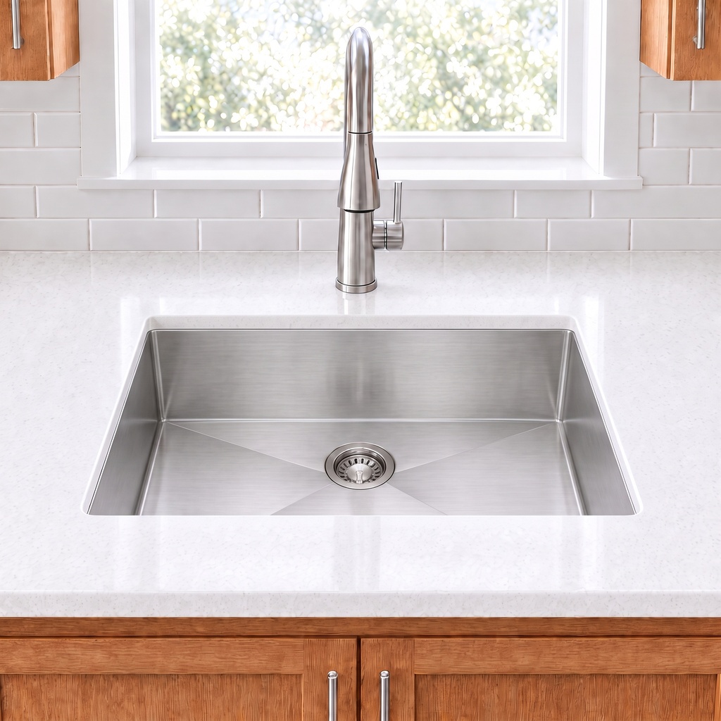 HM-2718ADA single bowl depth - angled view