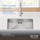 HM-2718ADA seamless undermount - the counter runs on
