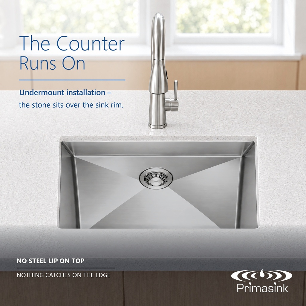 HM2318-16 seamless undermount - the counter runs on