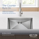 HM2318-16 seamless undermount - the counter runs on